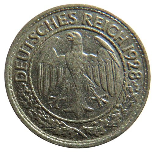 1928-A Germany - Weimar Republic 50 Reichspfennig Coin