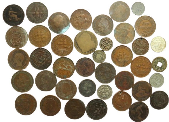 Small Lot of Old World Coins, France, Australia etc