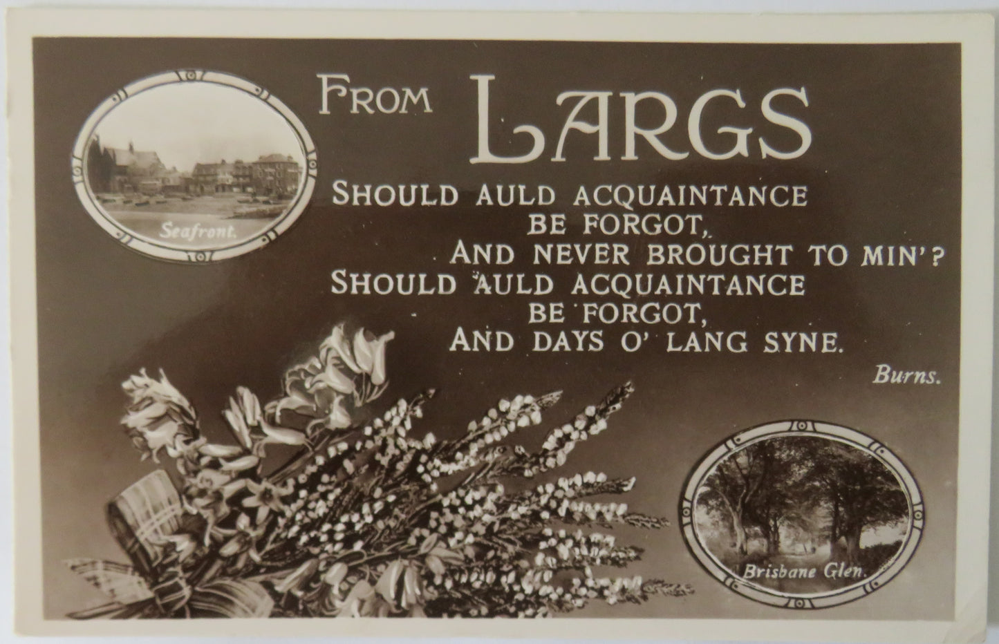 Vintage Postcard of From Largs, Burns - Auld Lang Syne, 1952