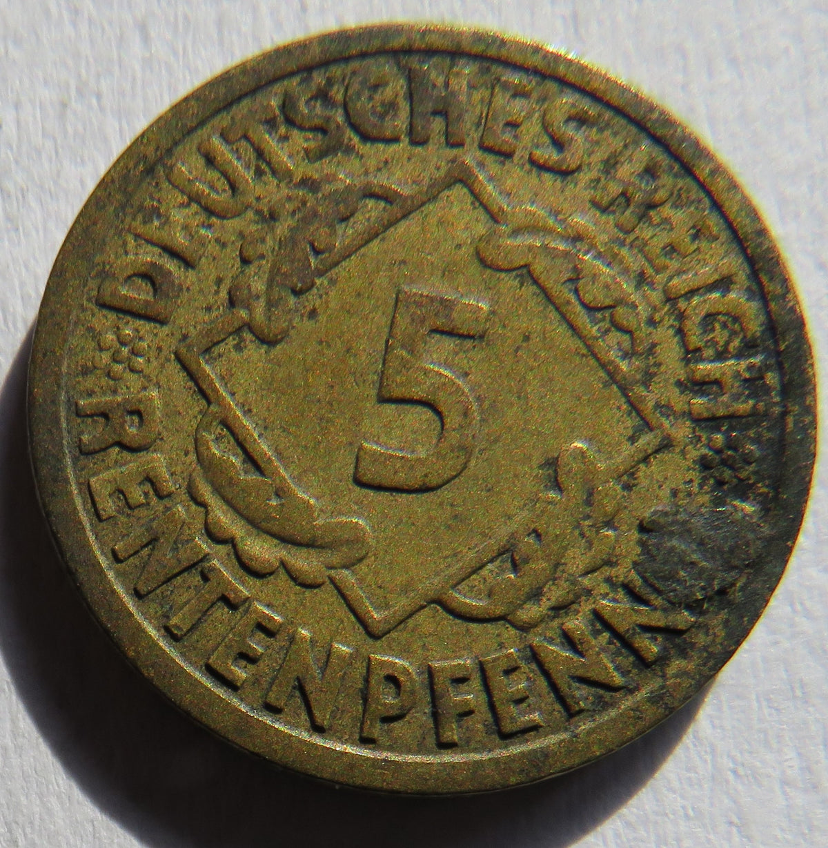 1924-A Germany - Weimar Republic 5 Reichspfennig Coin image 3
