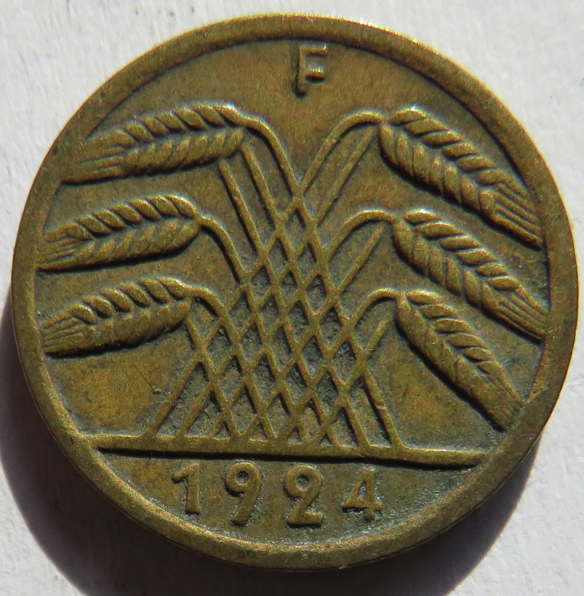 1924-F Germany - Weimar Republic 5 Reichspfennig Coin image 2