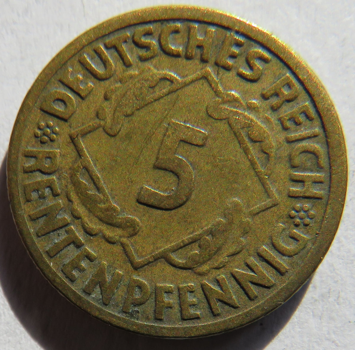1924-F Germany - Weimar Republic 5 Reichspfennig Coin image 3