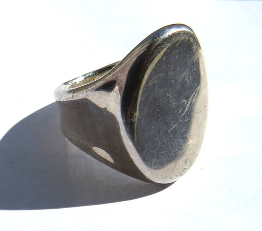 Large Chunky Men's Sterling Silver Signet Ring By RIM Studio - UK Size Q