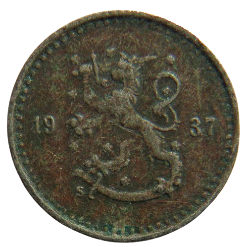 1937 Finland 25 Pennia Coin