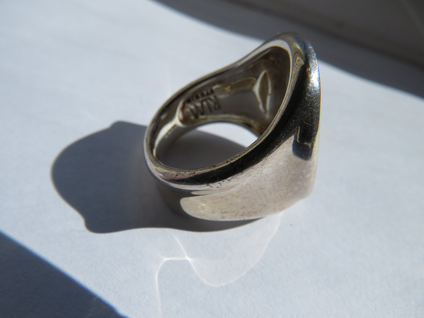 Large Chunky Men's Sterling Silver Signet Ring By RIM Studio - UK Size Q
