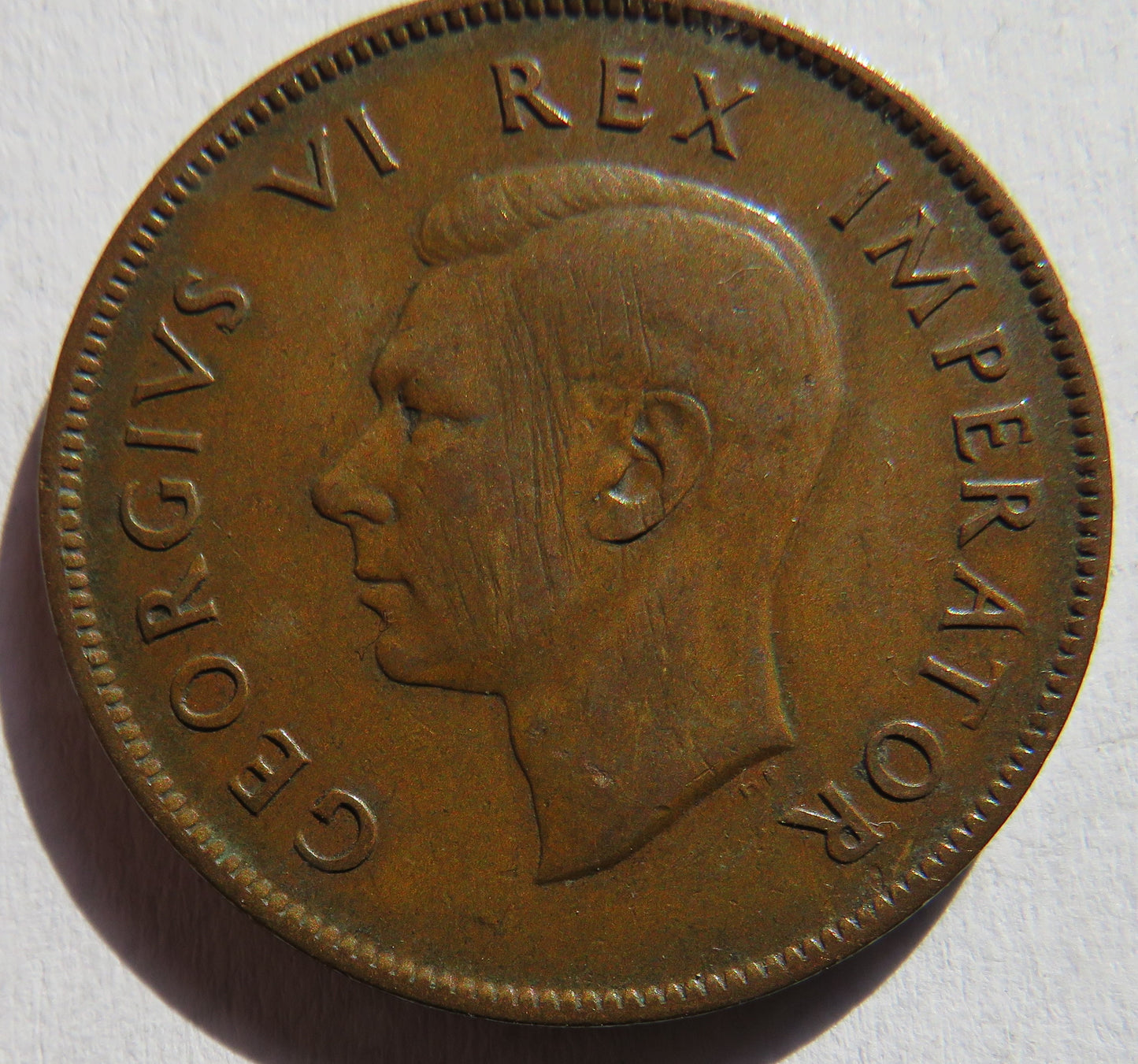 1941 King George VI South Africa One Penny Coin