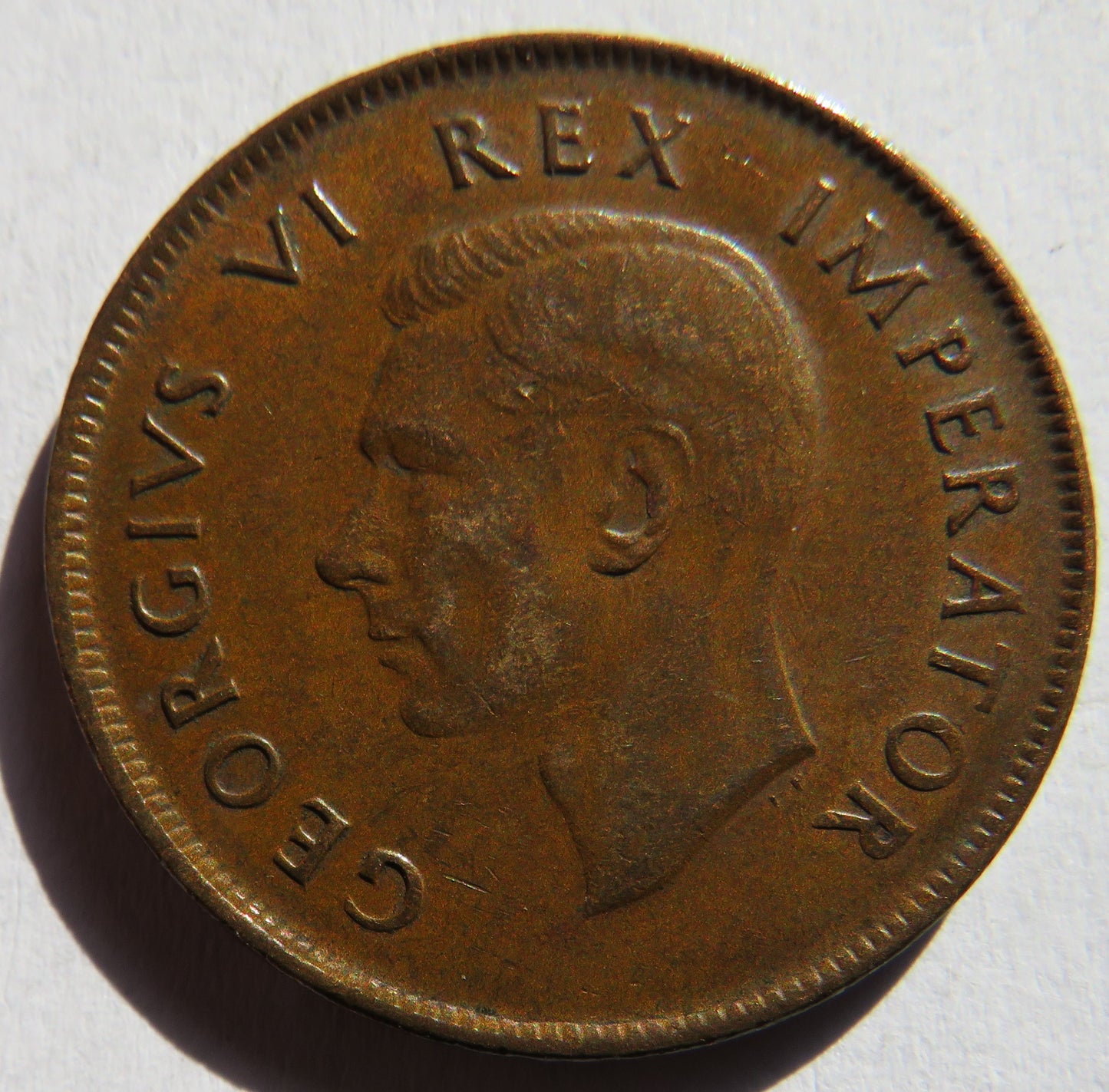 1941 King George VI South Africa One Penny Coin