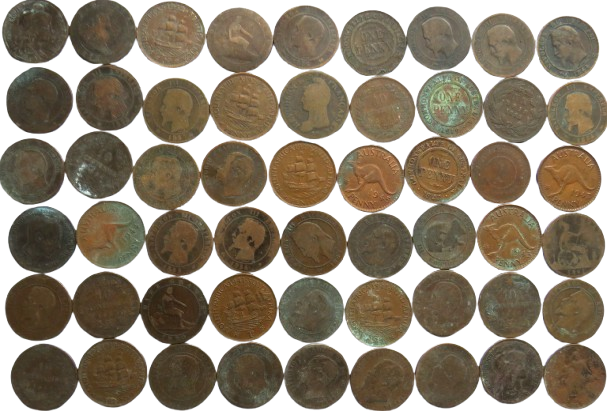 Collection of Old World Coins, France, Australia etc