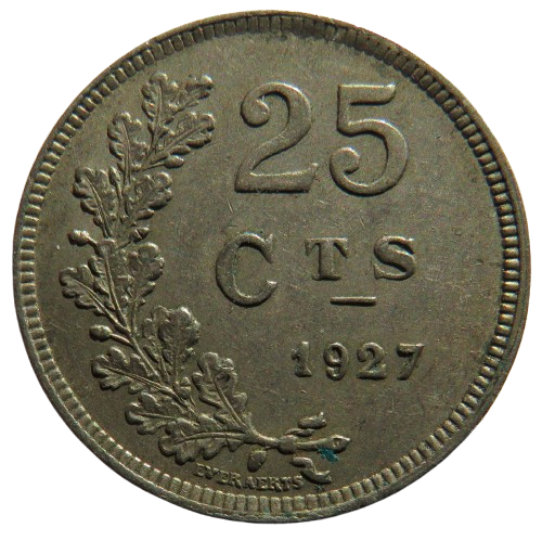 1927 Luxembourg 25 Centimes Coin
