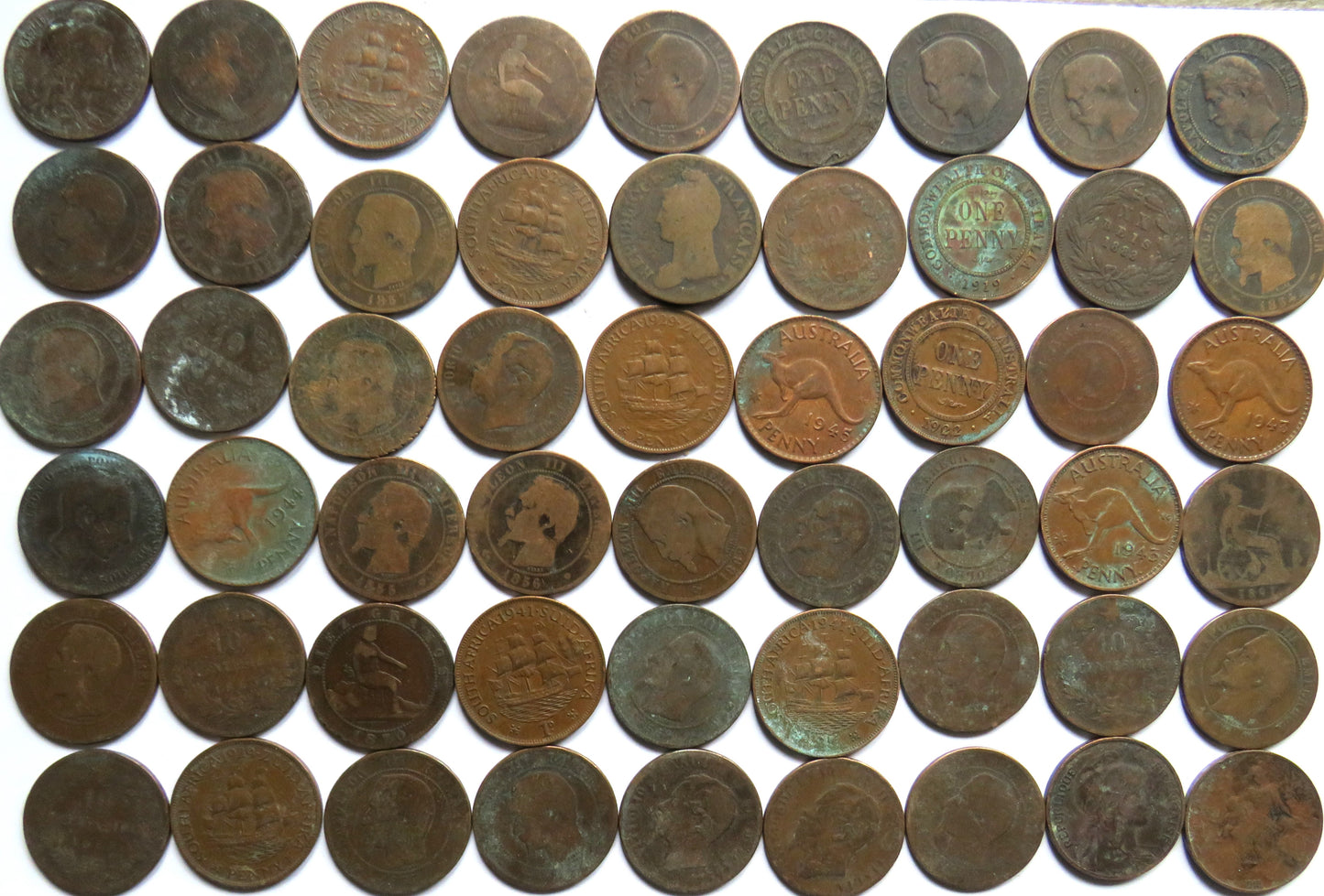 Collection of Old World Coins, France, Australia etc