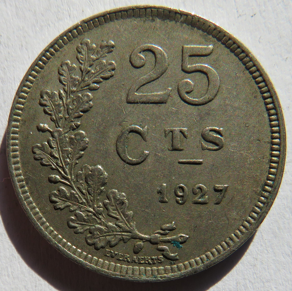 1927 Luxembourg 25 Centimes Coin image 2