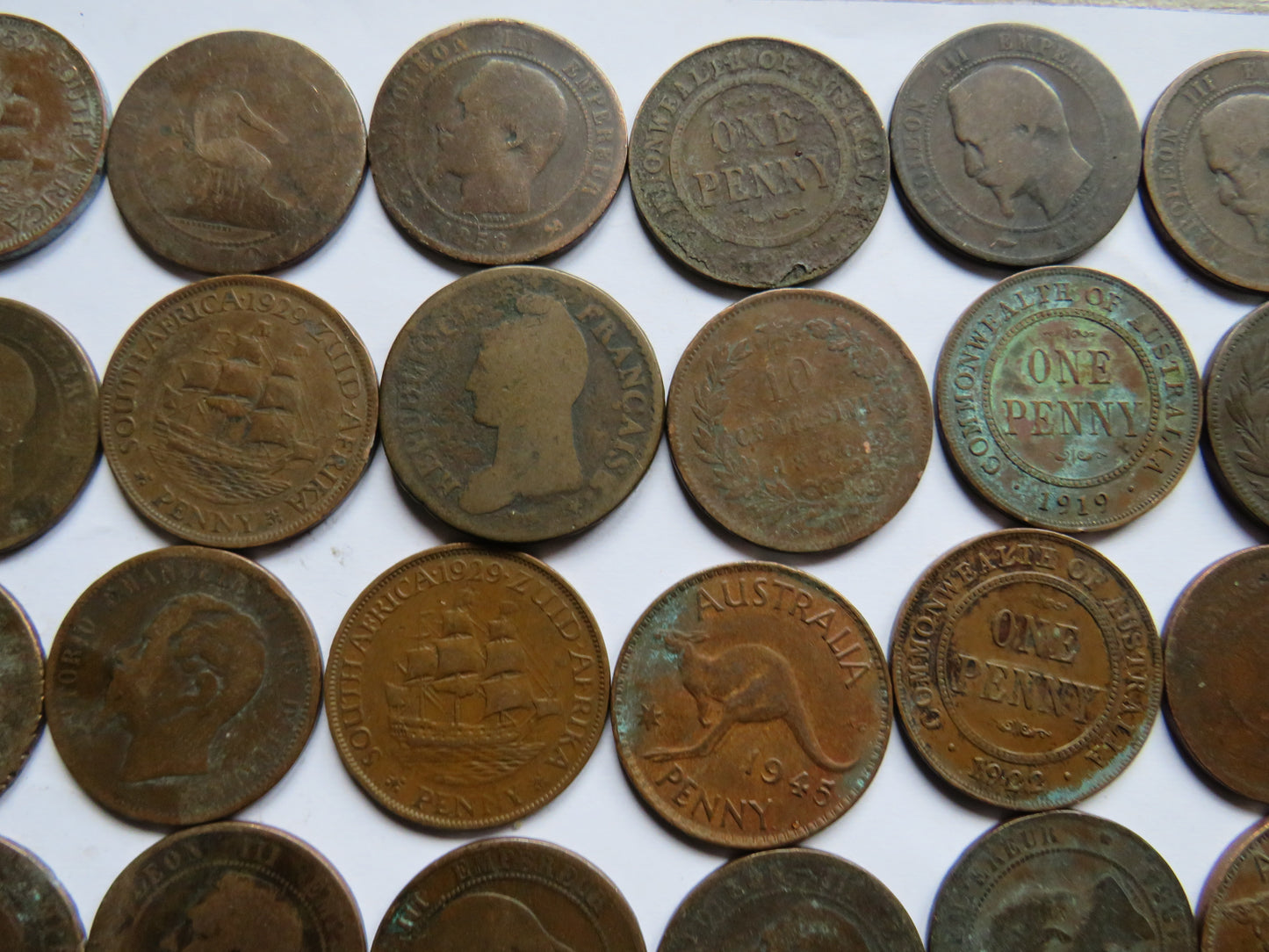 Collection of Old World Coins, France, Australia etc