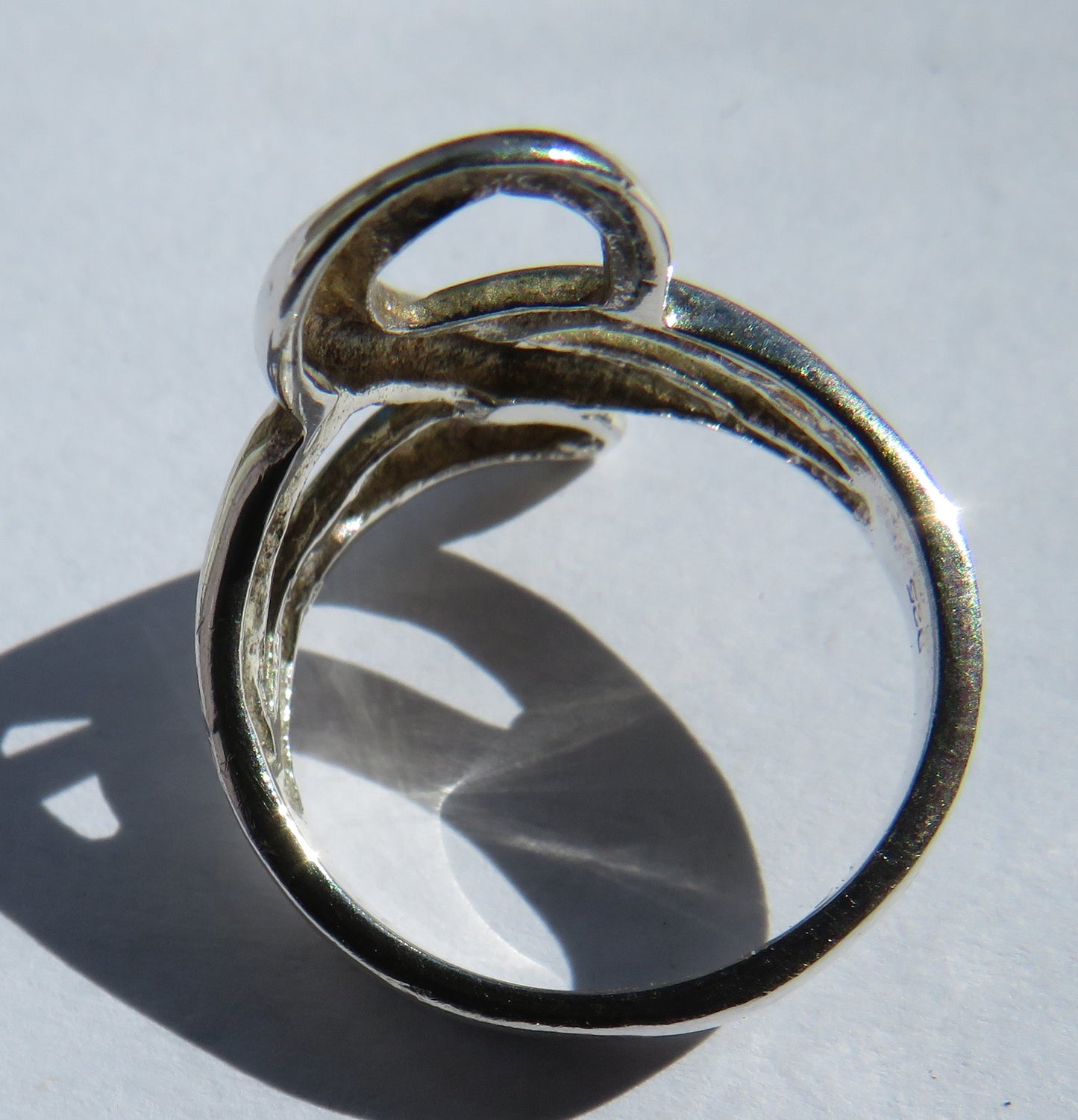 Stylish Ladies Sterling Silver Ring - UK Size K & 1/2