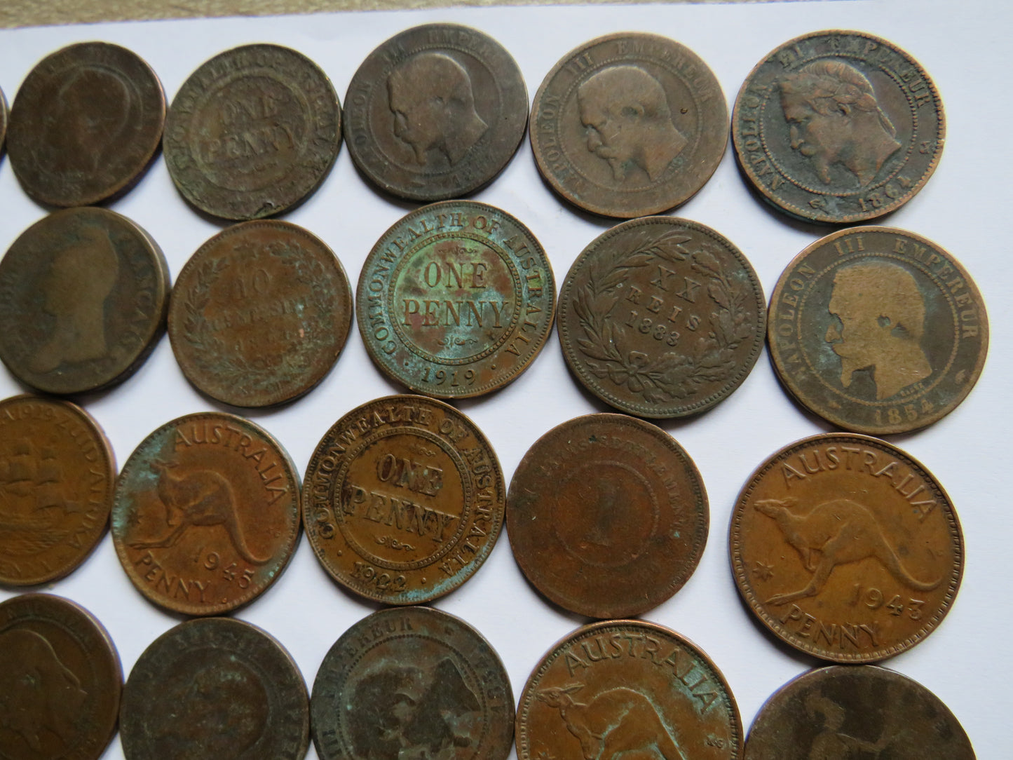 Collection of Old World Coins, France, Australia etc