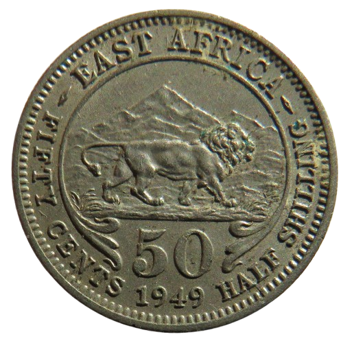 1949 King George VI East Africa 50 Cents Coin
