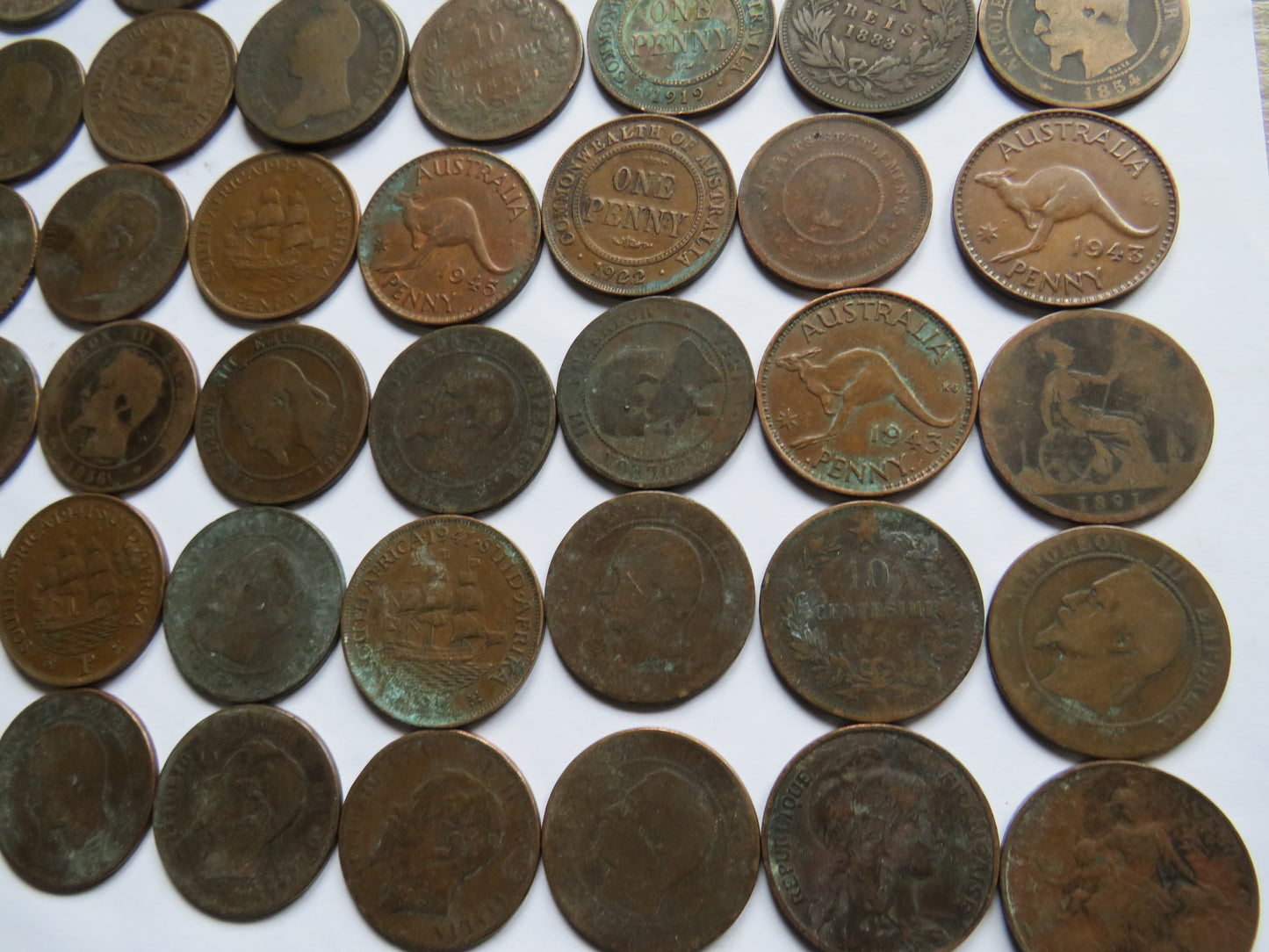 Collection of Old World Coins, France, Australia etc