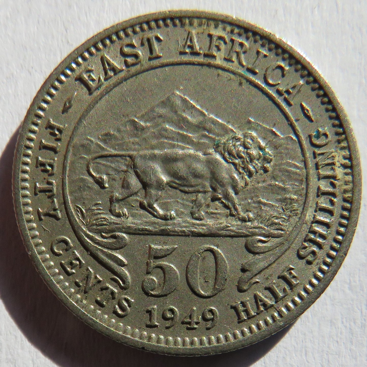 1949 King George VI East Africa 50 Cents Coin