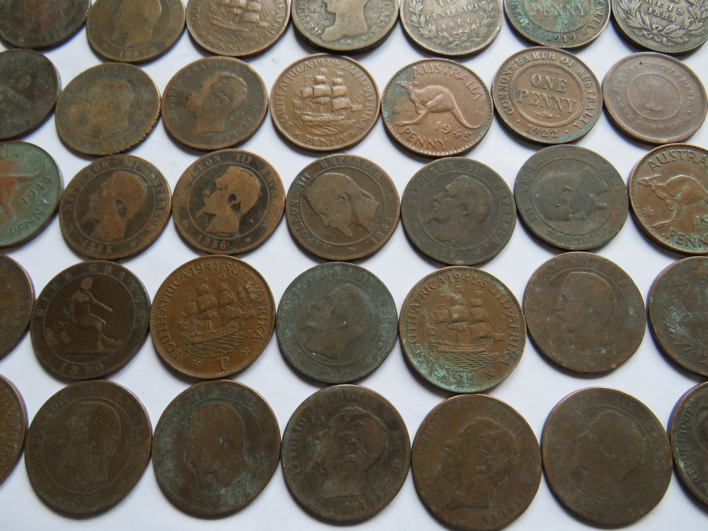 Collection of Old World Coins, France, Australia etc