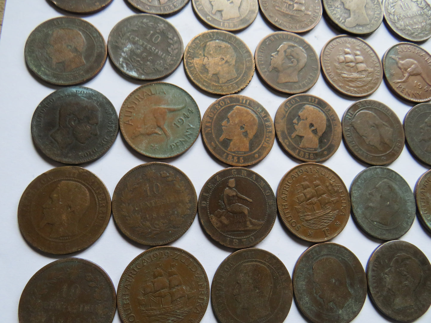 Collection of Old World Coins, France, Australia etc