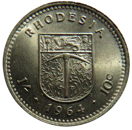 1964 Elizabeth II Rhodesia 1/- / 10 Cents Coin