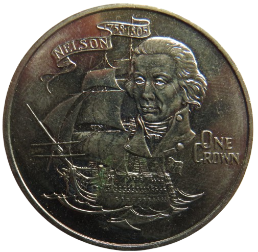 1980 Gibraltar One Crown Coin - Commemorating Nelson