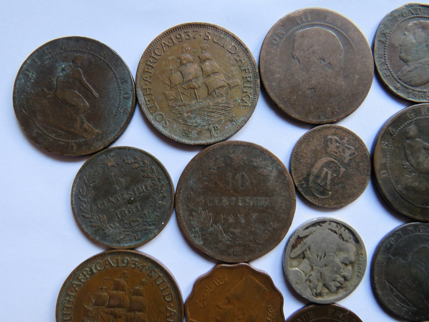 Small Lot of Old World Coins, France, South Africa etc.