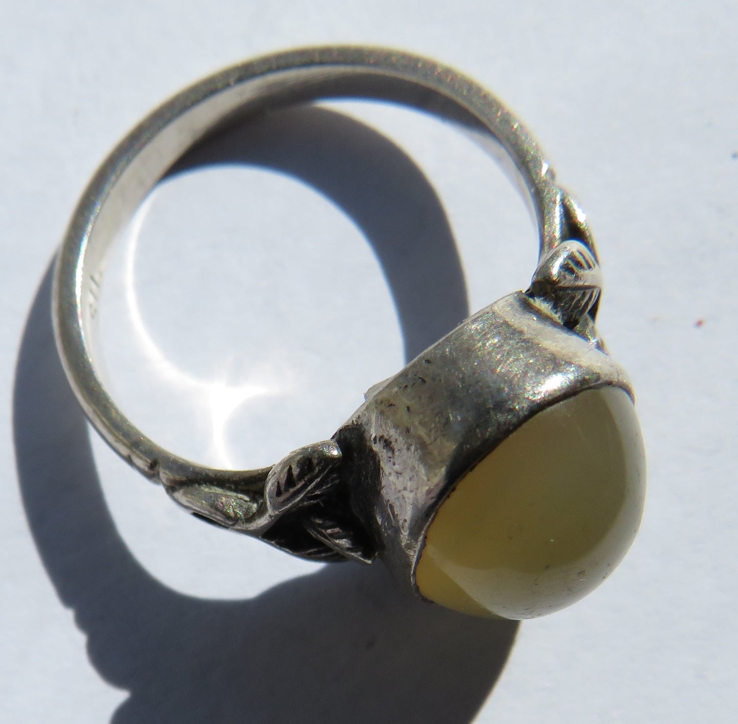 Vintage Ladies Silver & Quartz Ring - UK Size M