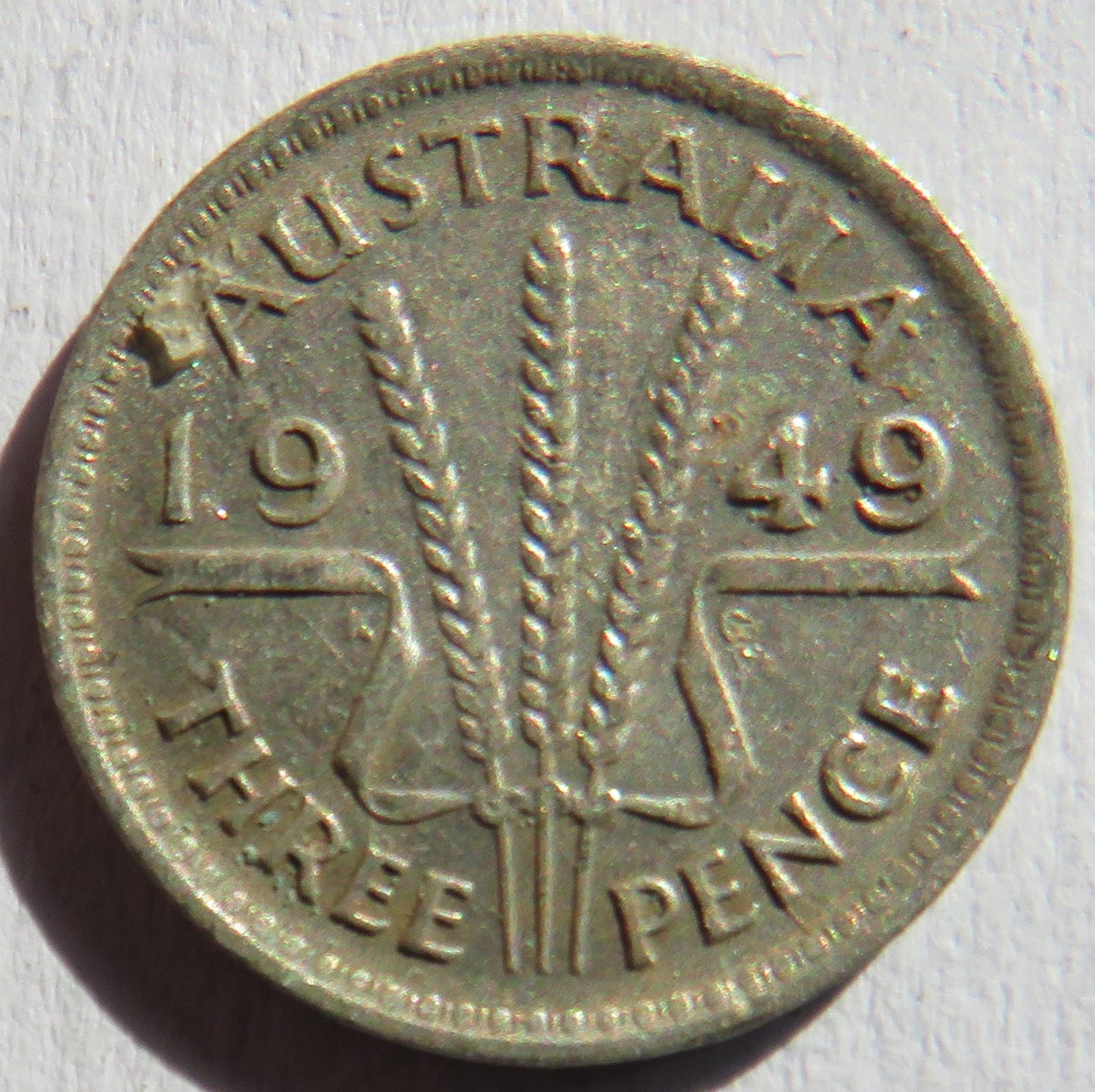 1949 King George VI Australia Silver Threepence Coin