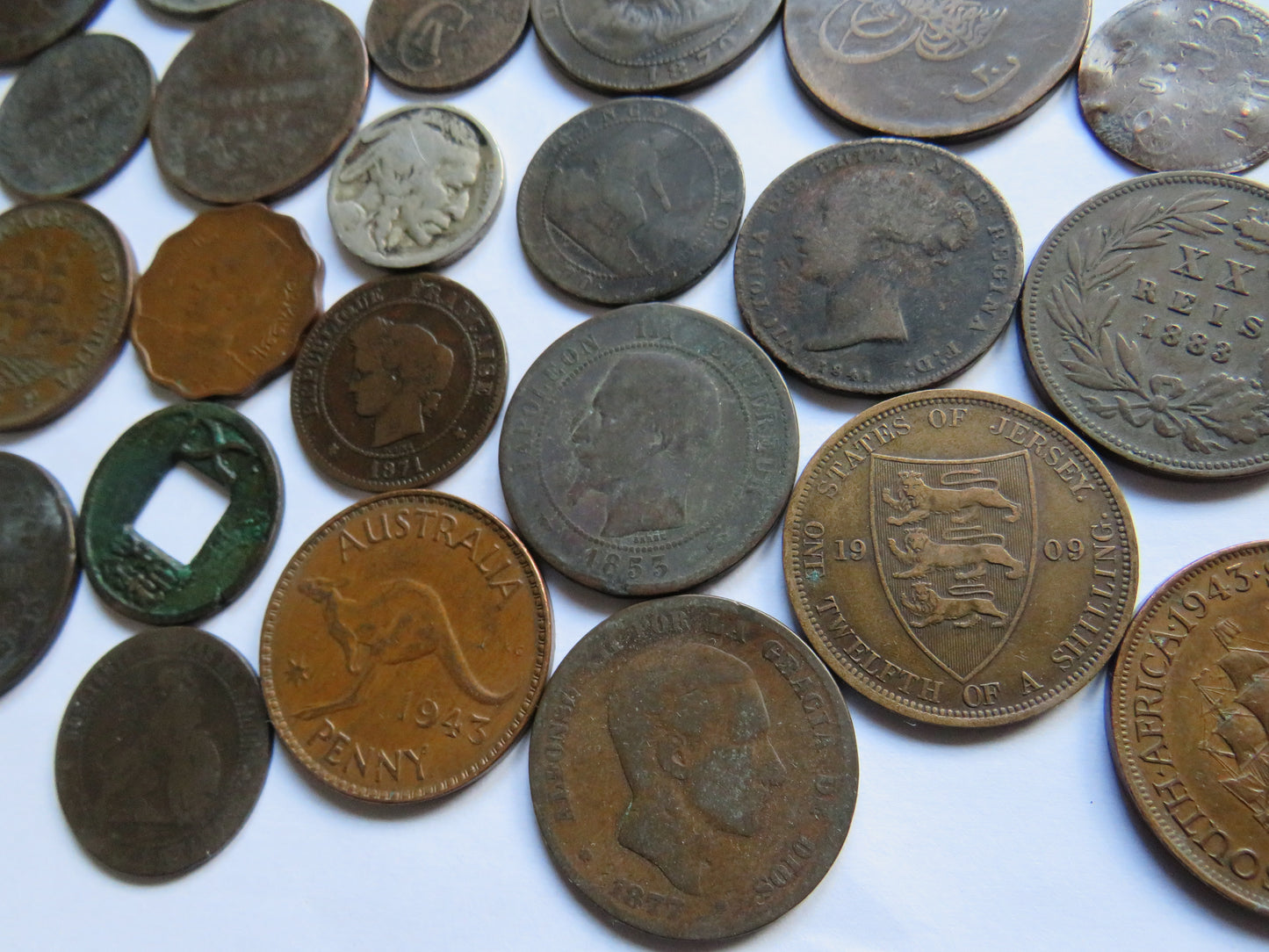 Small Lot of Old World Coins, France, South Africa etc.