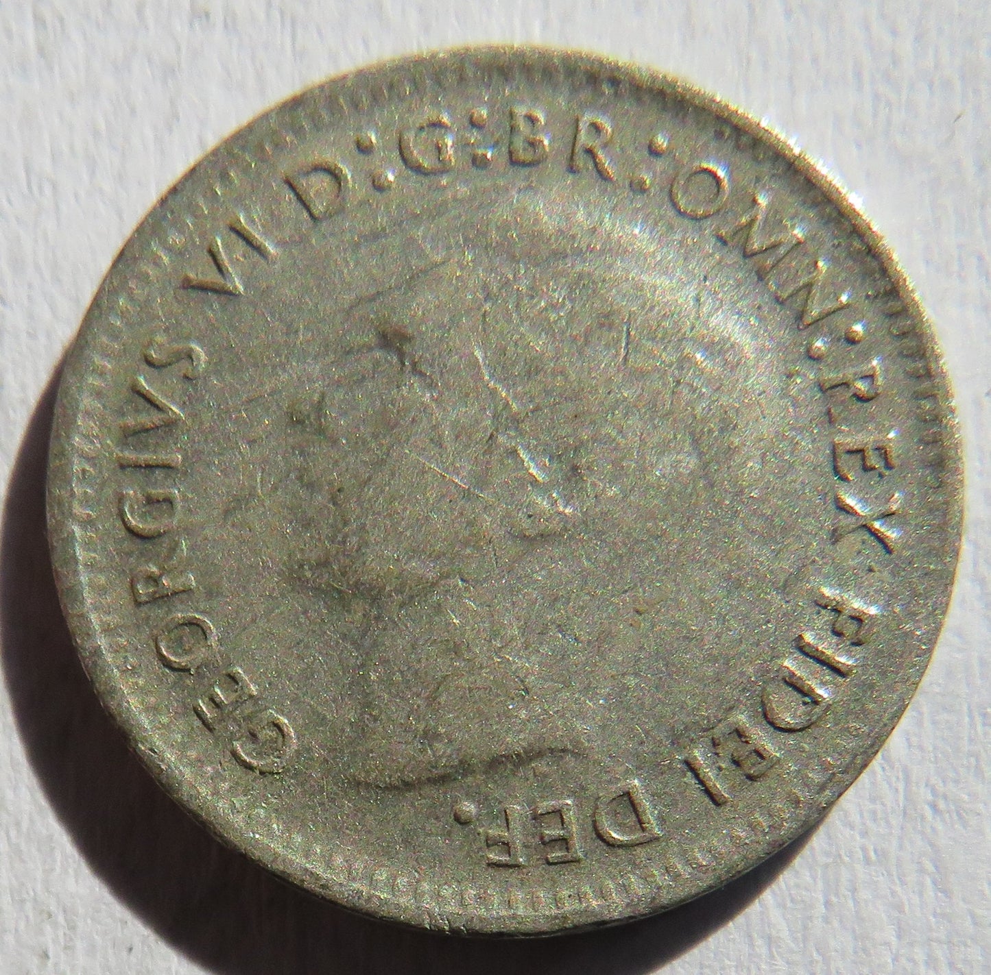 1949 King George VI Australia Silver Threepence Coin