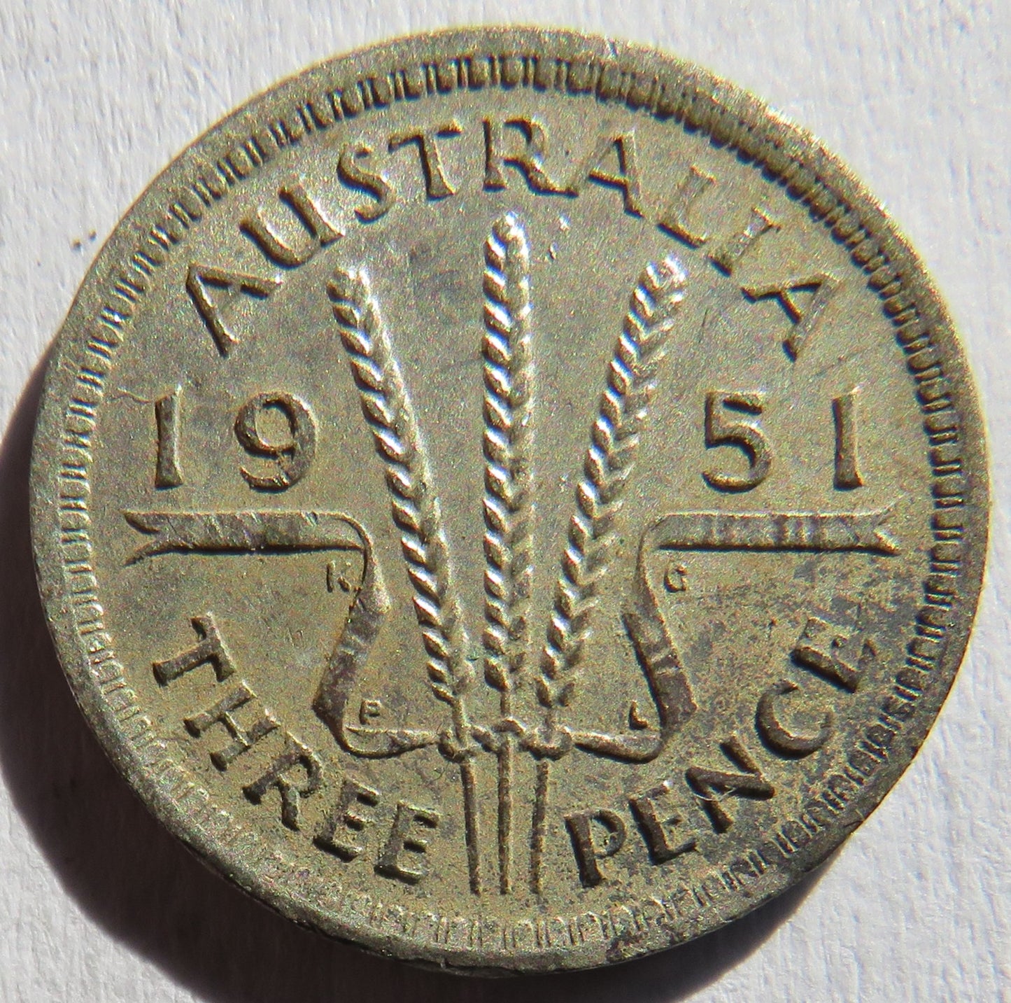 1951 King George VI Australia Silver Threepence Coin
