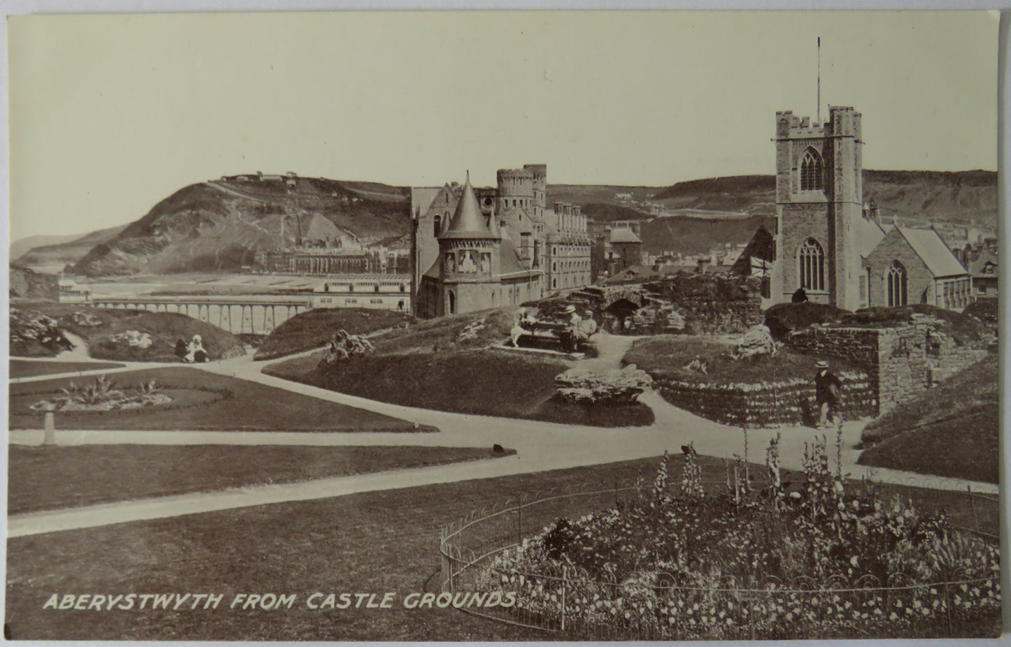 Vintage Postcard of Aberystwyth from Castle Grounds