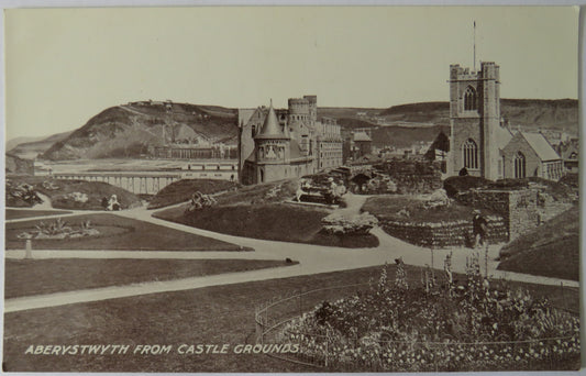 Vintage Postcard of Aberystwyth from Castle Grounds