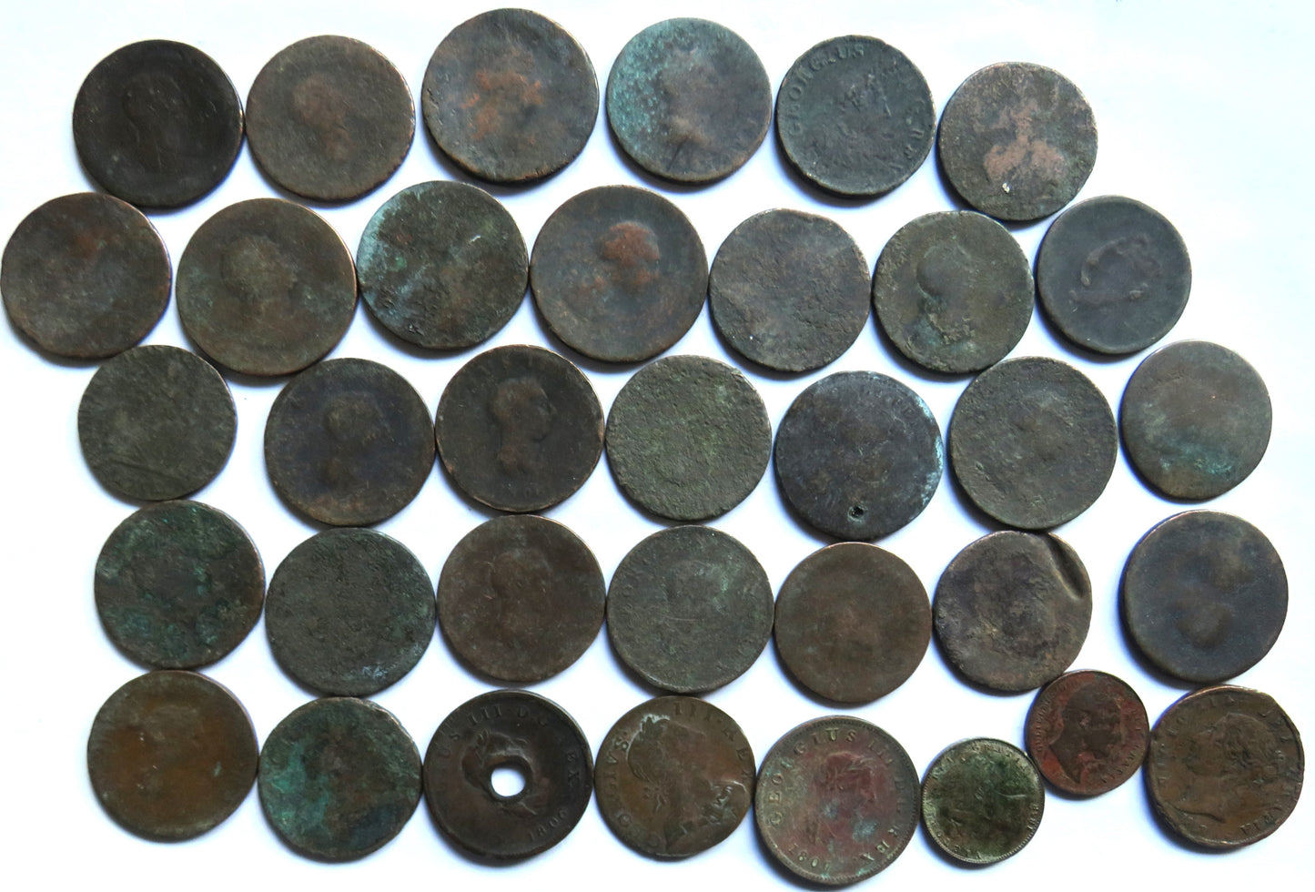 Small Collection of Old Coins Mainly UK Georgian Coins