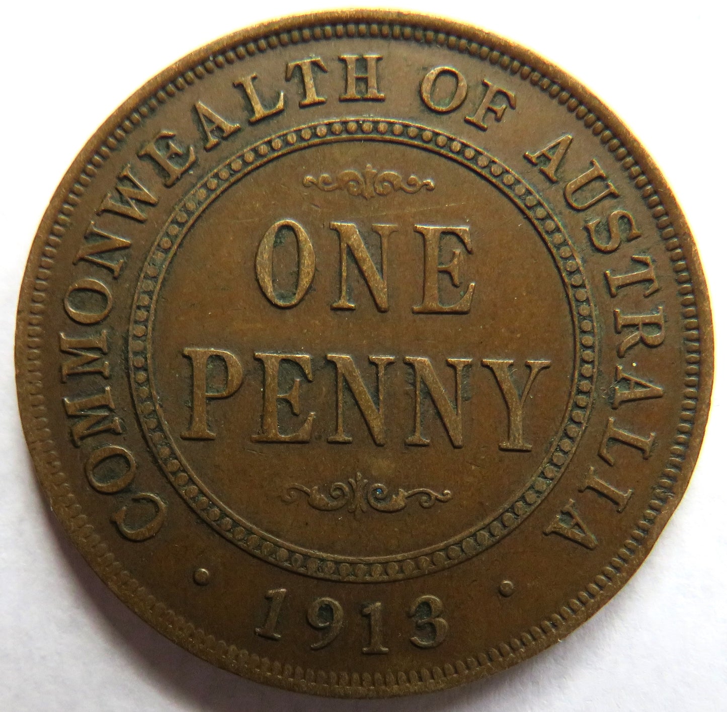 1913 King George V Australia One Penny Coin