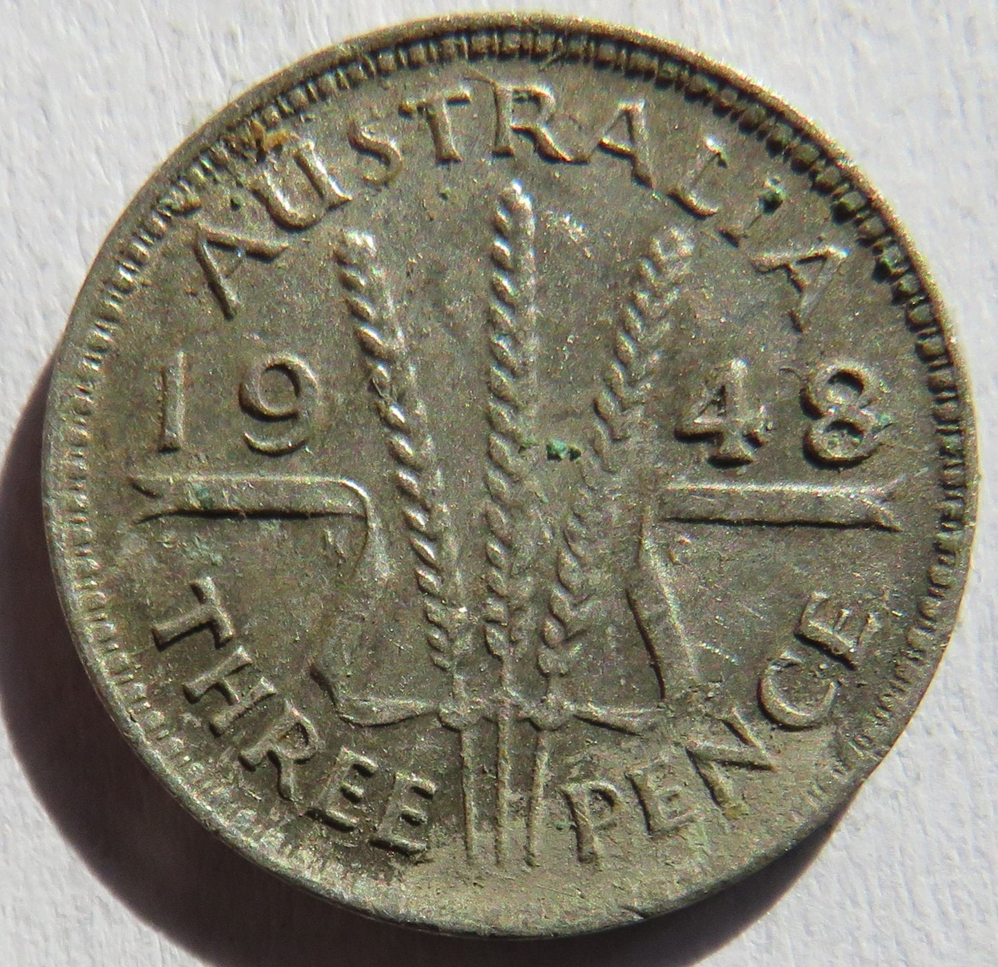 1948 King George VI Australia Silver Threepence Coin