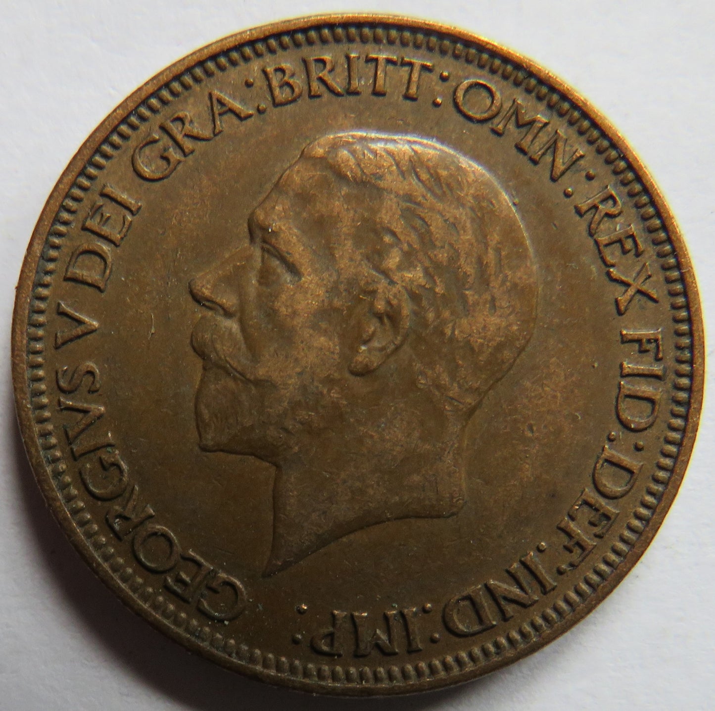 1928 King George V Halfpenny Coin - Great Britain