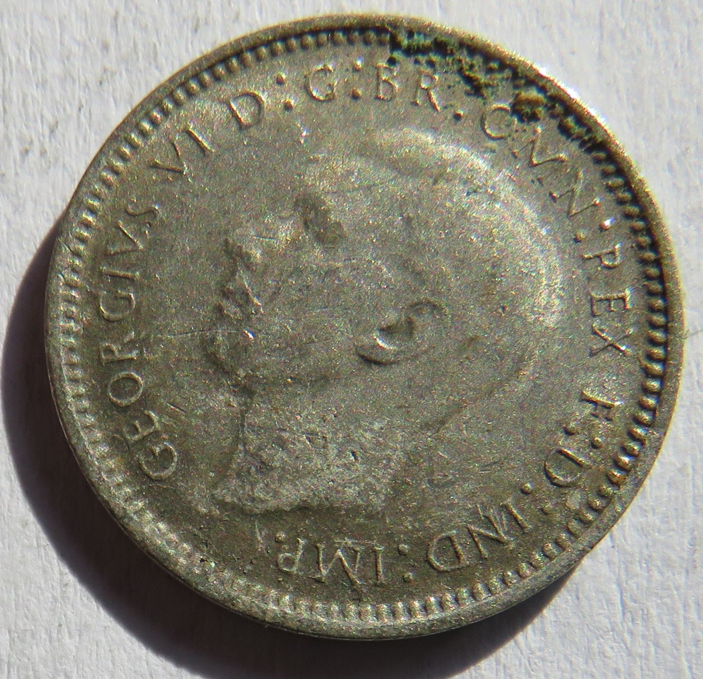 1948 King George VI Australia Silver Threepence Coin
