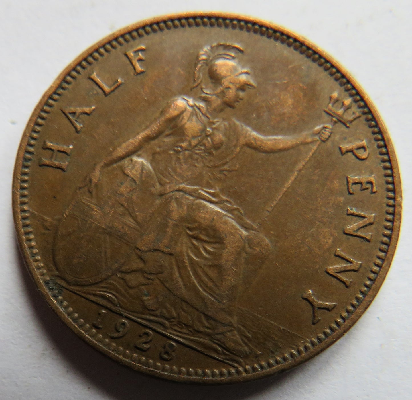 1928 King George V Halfpenny Coin - Great Britain