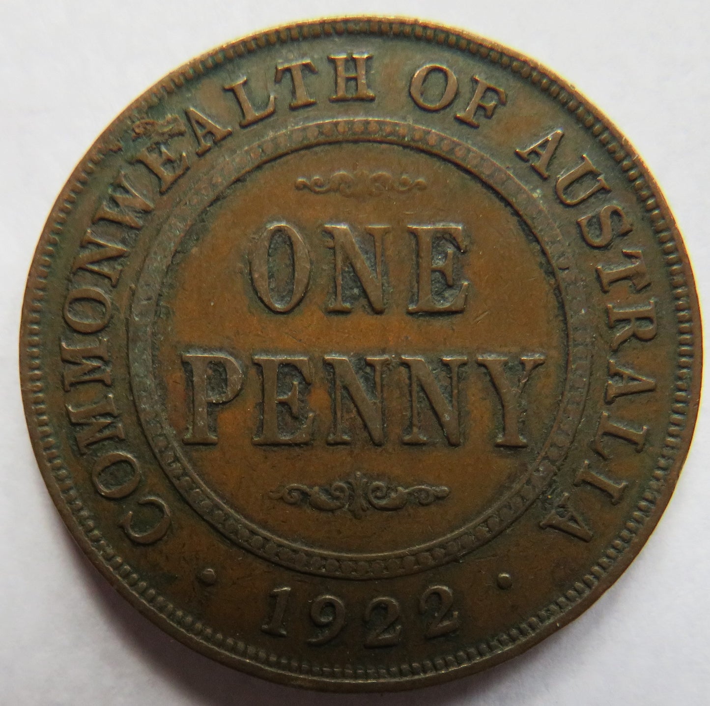 1922 King George V Australia One Penny Coin
