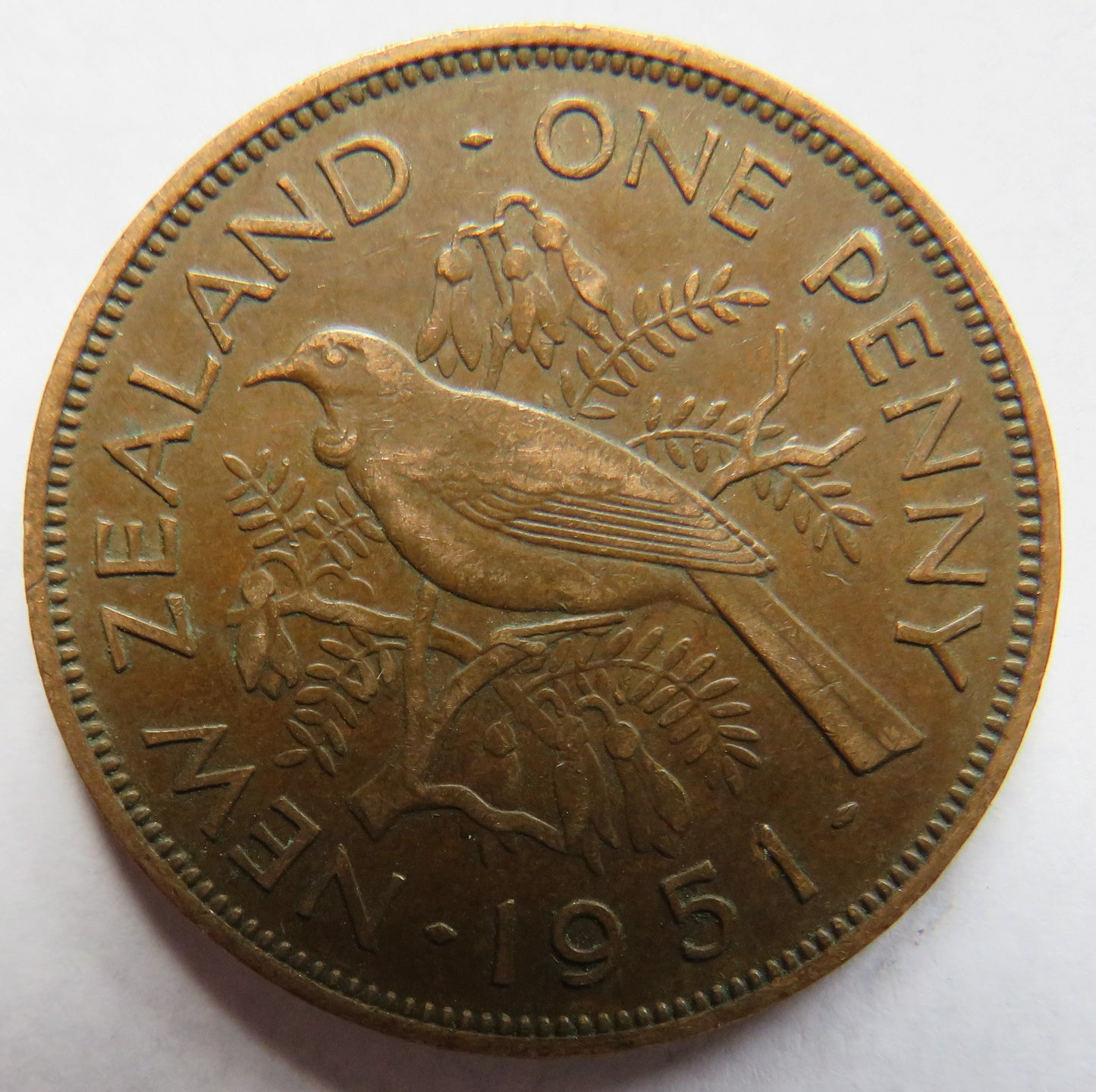 1951 King George VI New Zealand One Penny Coin