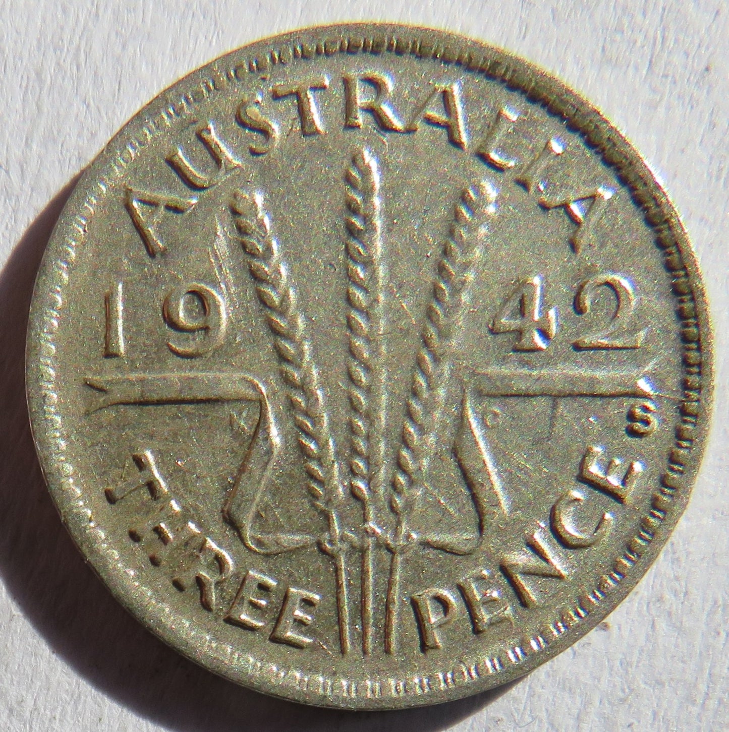 1942 King George VI Australia Silver Threepence Coin