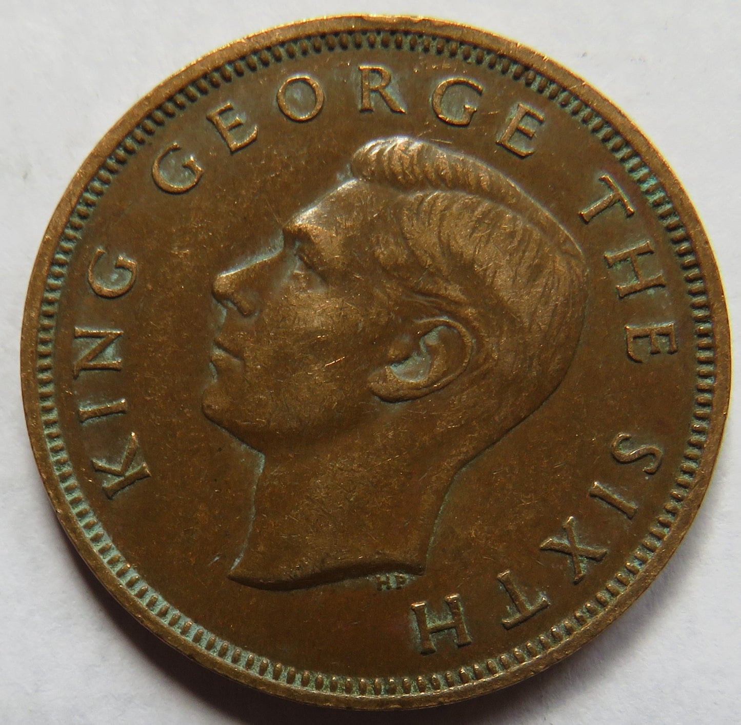 1949 King George VI New Zealand Halfpenny Coin