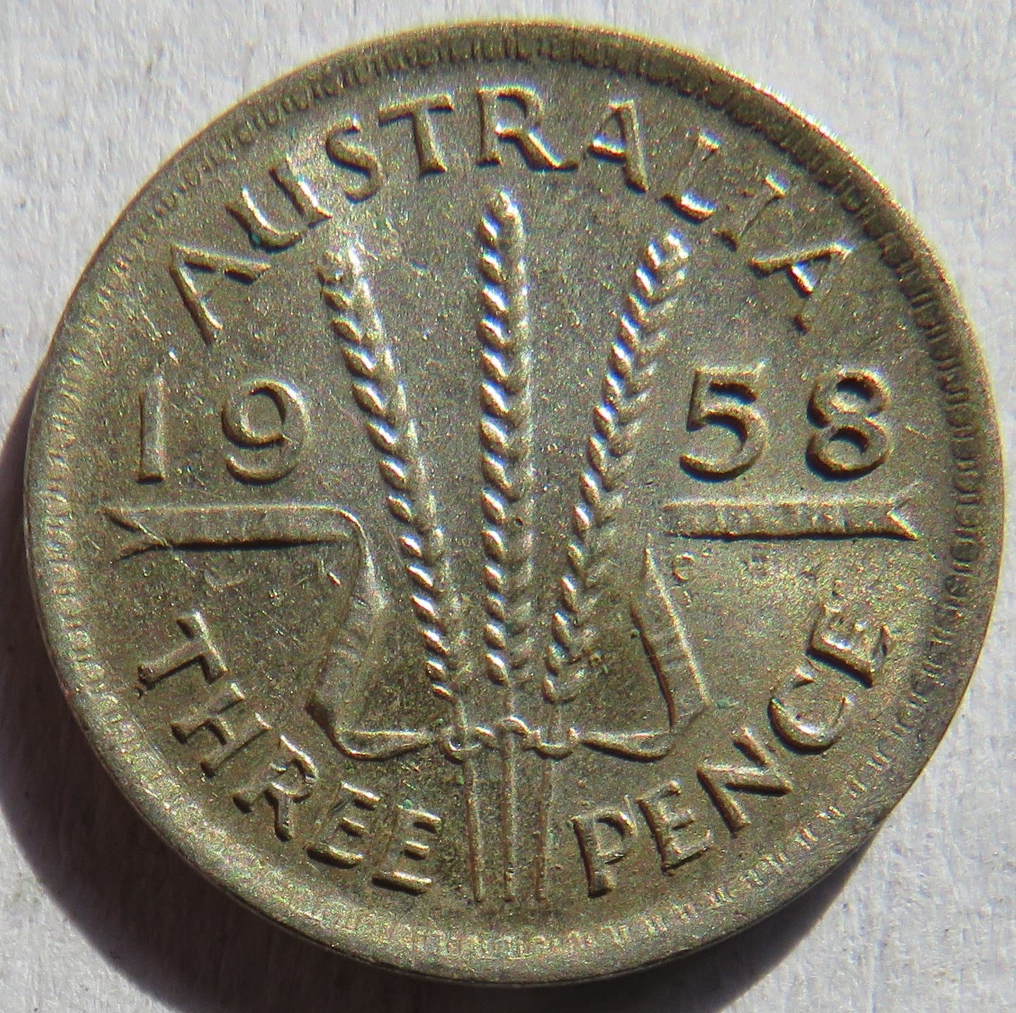 1958 Queen Elizabeth II Australia Silver Threepence Coin