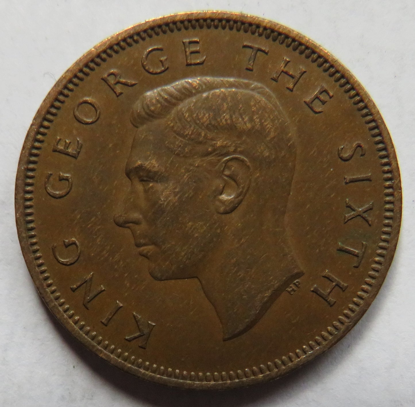 1952 King George VI New Zealand Halfpenny Coin