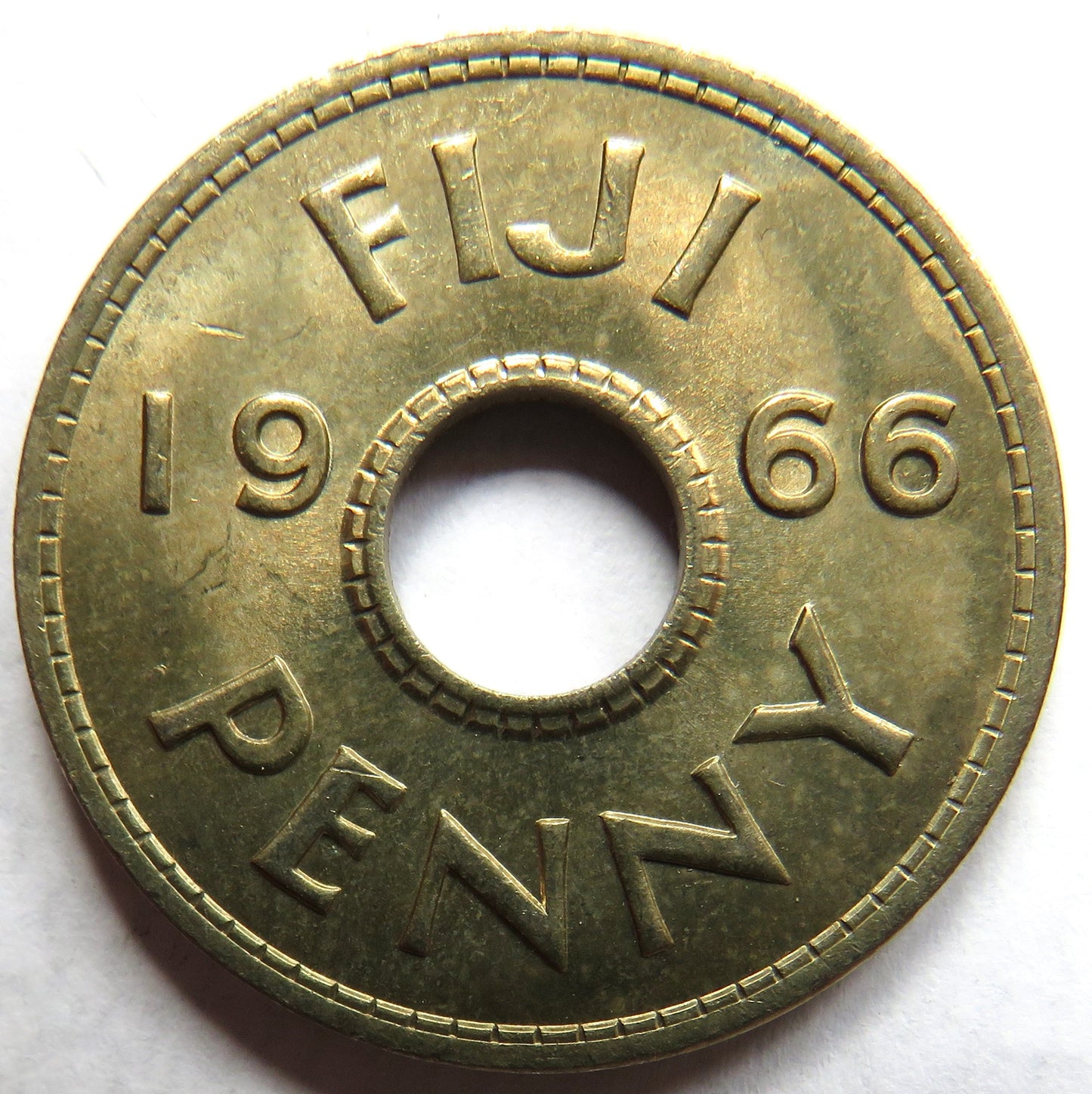 1966 Fiji One Penny Coin Unc