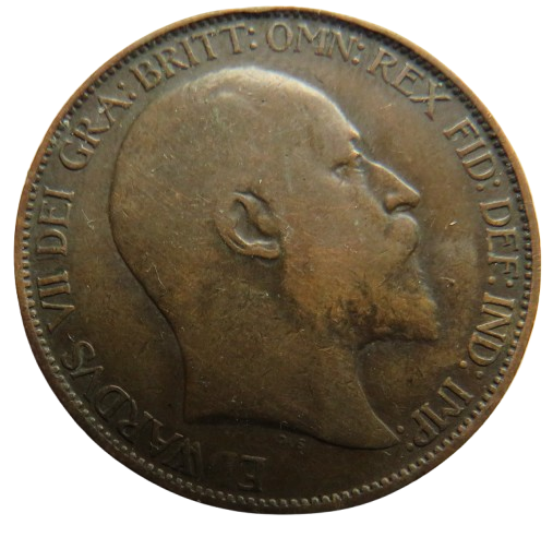 1910 King Edward VII Halfpenny Coin - Great Britain
