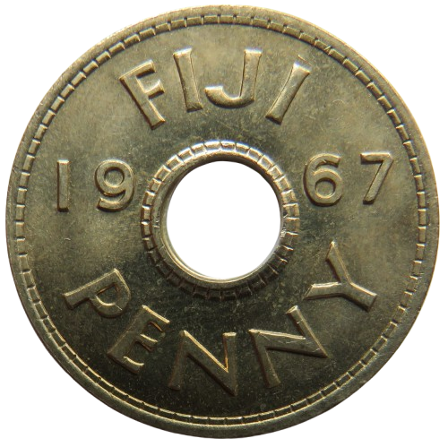 1967 Fiji One Penny Coin Unc