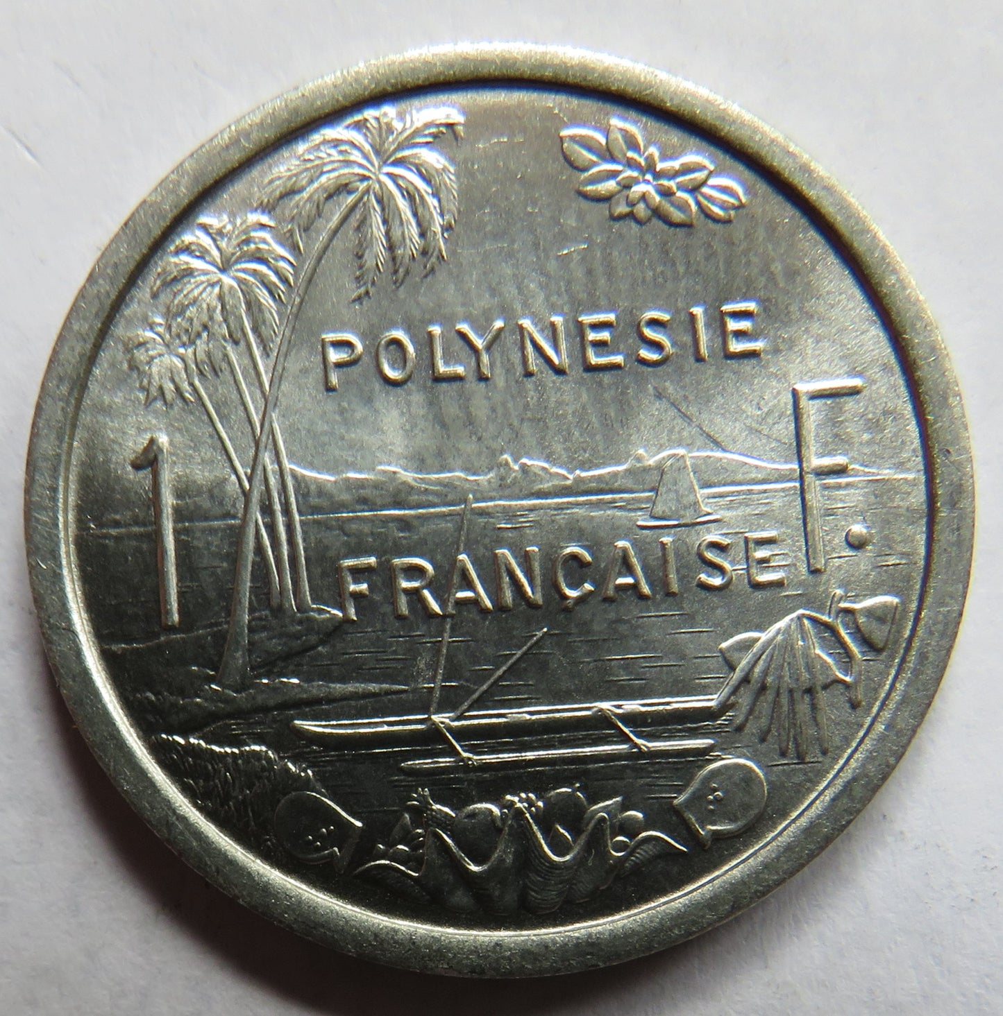 1965 French Polynesia One Franc Coin In High Grade