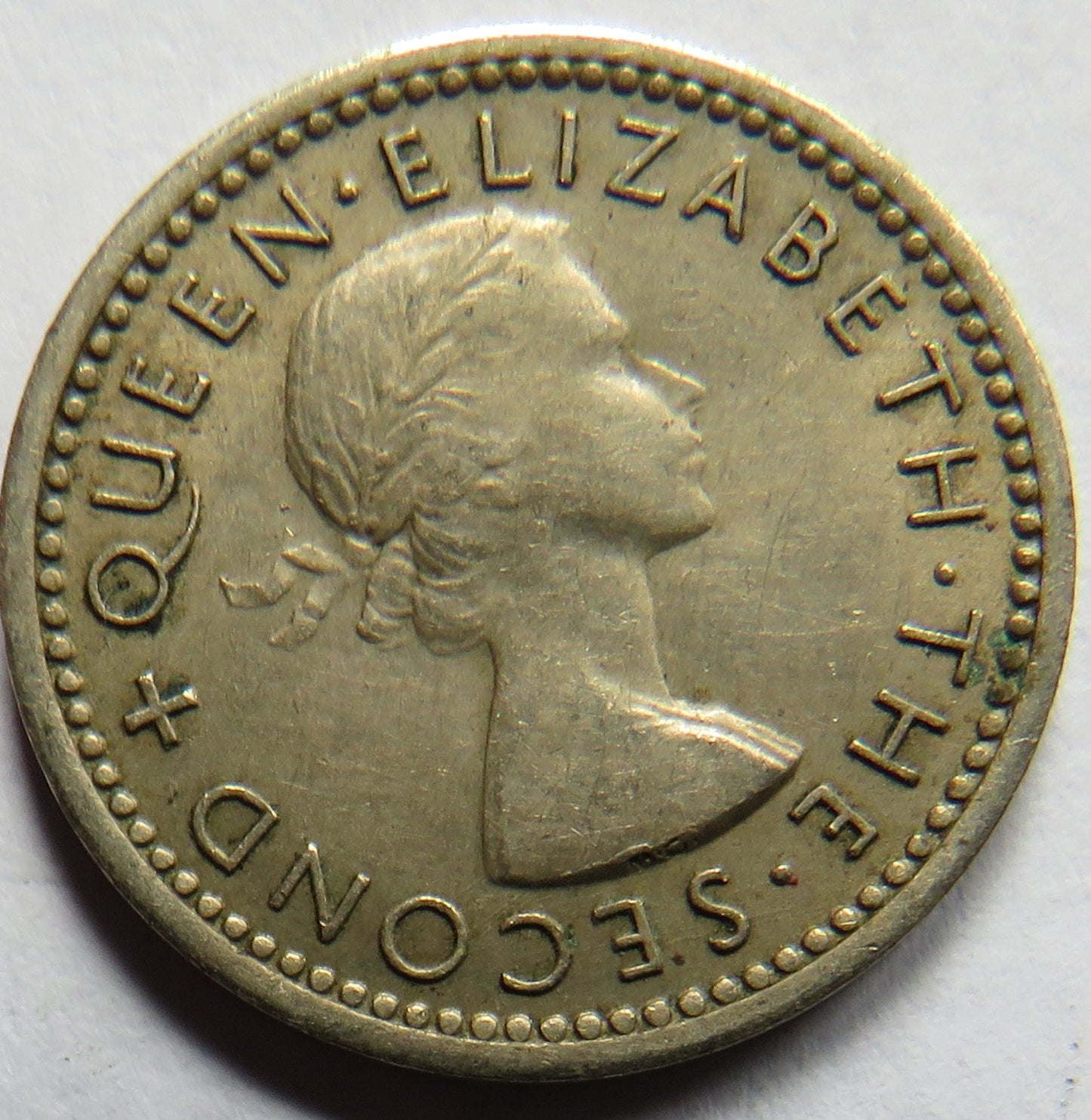 1955 Queen Elizabeth II New Zealand Threepence Coin